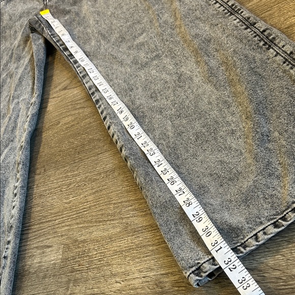 Zara Stonewashed Wide Leg Jeans Gray Acid Wash US Size 6 - Picture 3 of 7